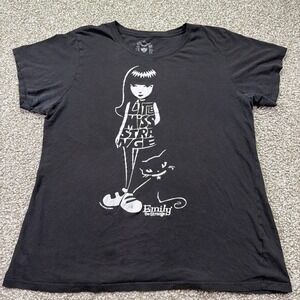 Vintage Emily The Strange Women's Tee Size 3XL Black Licensed Tee Slim Fit